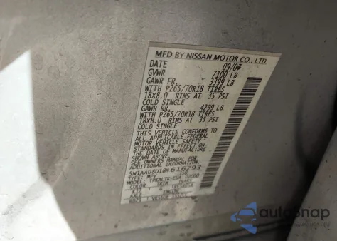 2008 Nissan Armada Se z USA, uszkodzony, nr VIN 5N1AA08D18N616793